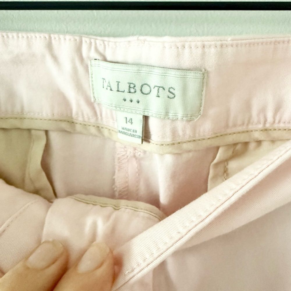 Talbots Cotton Blend Cropped Trouser in Light Pink - Size 14 - Picture 3 of 5